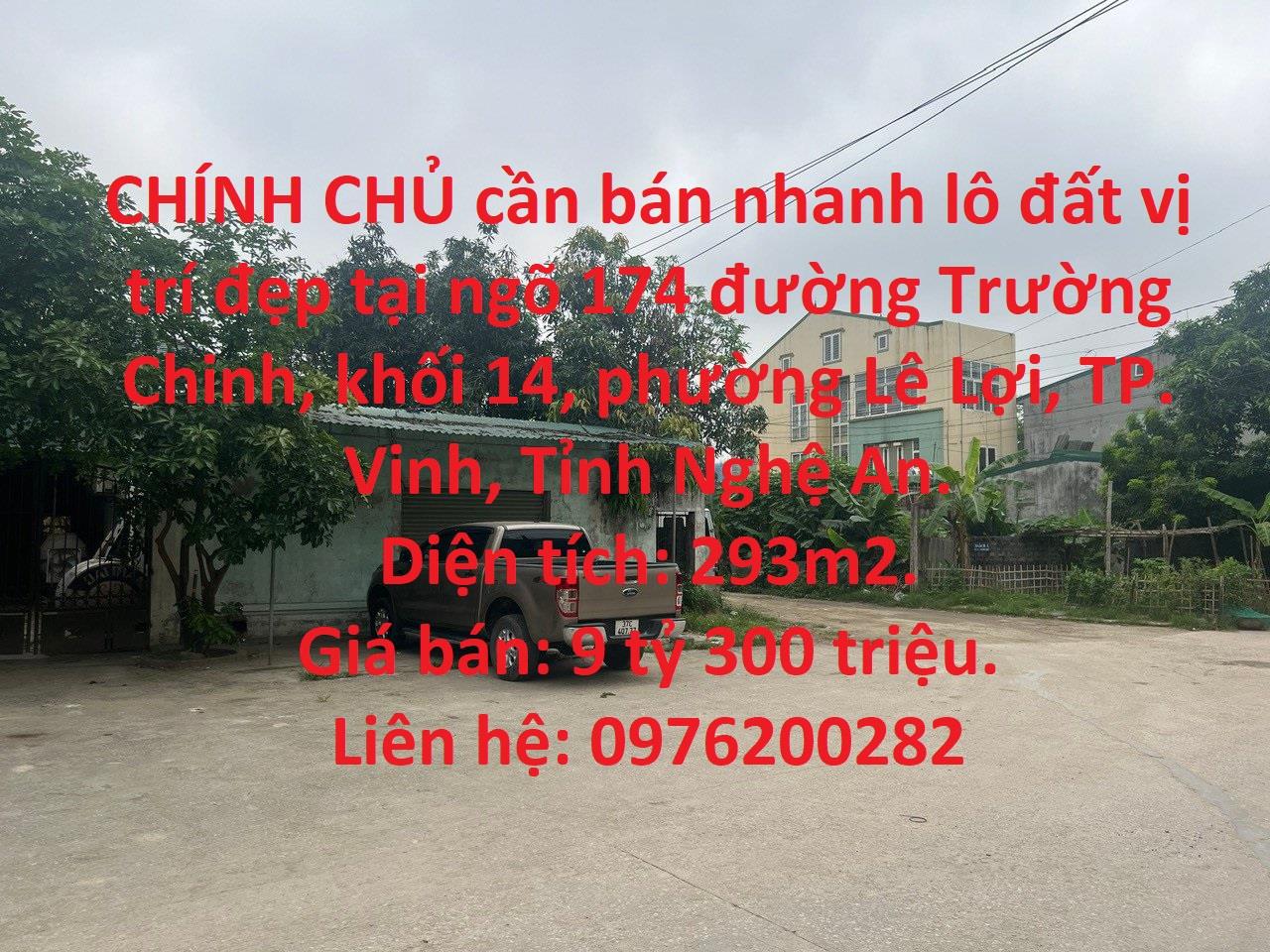 CHÍNH CHỦ cần bán nhanh lô đất vị trí đẹp tại TP. Vinh, Tỉnh Nghệ An.