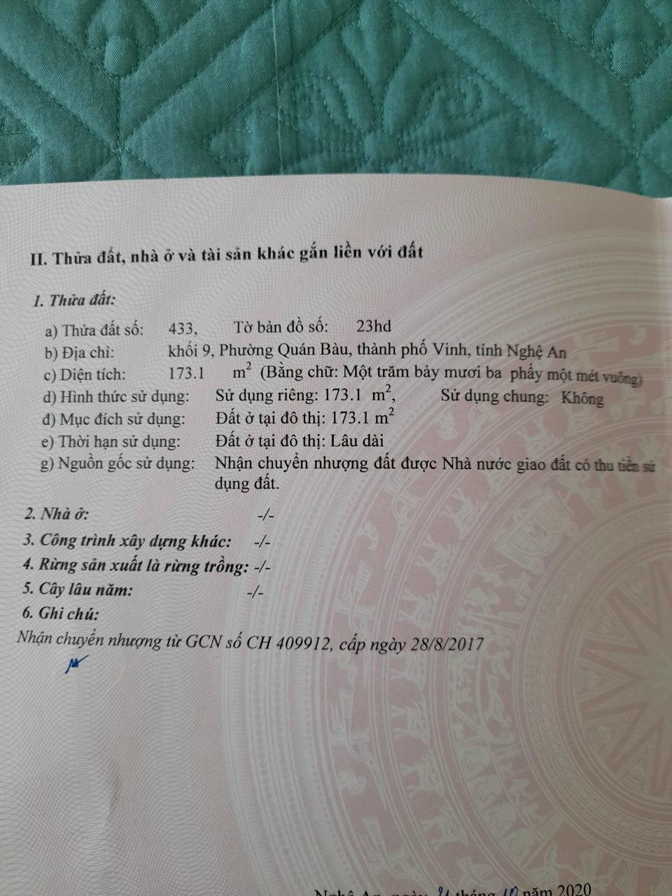 Bán đất Lô Góc 173m2 mặt đường 72m và Hồ Bá Kiện 24m