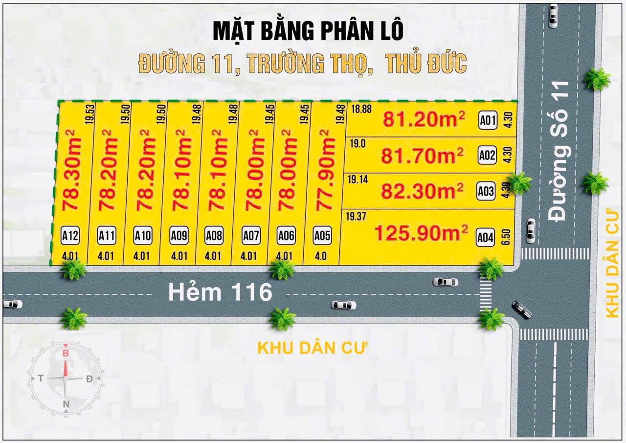 BDS HVL ✅ CHỦ GỬI: DỰ ÁN ĐƯỜNG 11 - TRƯỜNG THỌ - TP. THỦ ĐỨC  